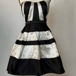 Betsy & Adam Dress Women 8 Black/White Sweetheart Formal Gown Cocktail Party